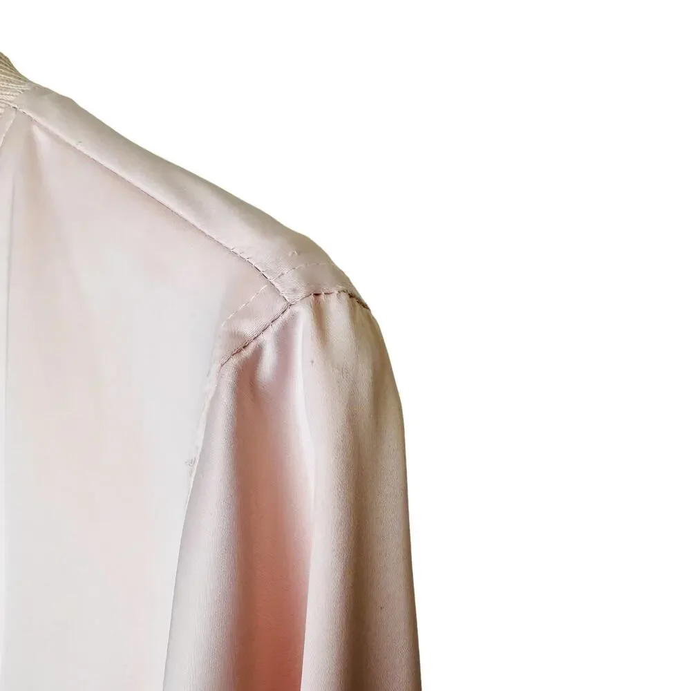 Mistress Rocks Boss Lady Pink Satin Bomber Jacket Size Small - Picture 10 of 14